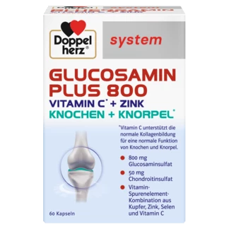 Abbildung der Produktverpackung Doppelherz system GLUCOSAMIN PLUS 800 Frontansicht